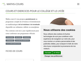 'maths-cours.fr' screenshot