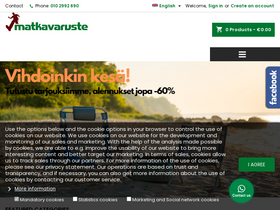 'matkavaruste.fi' screenshot