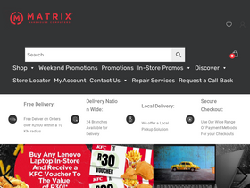 'matrixwarehouse.co.za' screenshot