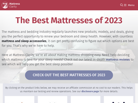 'mattressclarity.com' screenshot