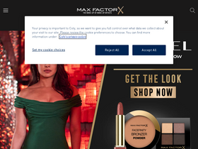 'maxfactor.com' screenshot