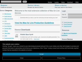 'maxforlive.com' screenshot