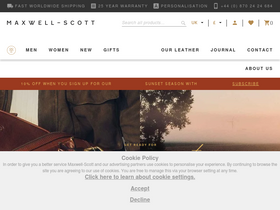 'maxwellscottbags.com' screenshot