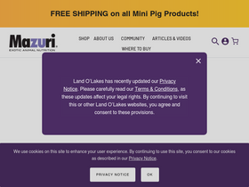 'mazuri.com' screenshot