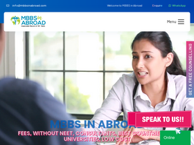 'mbbsinabroad.com' screenshot