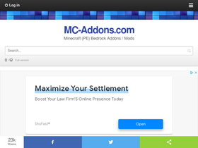 'mc-addons.com' screenshot