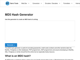 'md5hashgenerator.com' screenshot