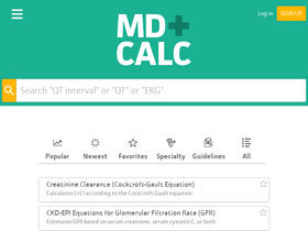 'mdcalc.com' screenshot