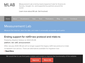 'measurementlab.net' screenshot