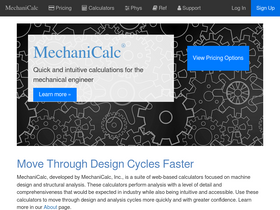 'mechanicalc.com' screenshot