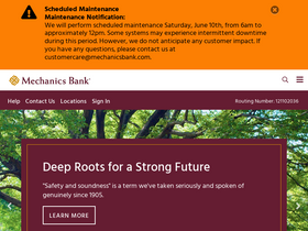 'mechanicsbank.com' screenshot