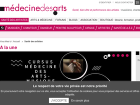 'medecine-des-arts.com' screenshot