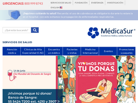 'medicasur.com.mx' screenshot