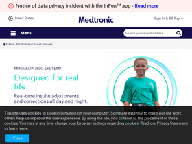 'medtronicdiabetes.com' screenshot