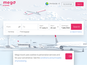 'mego.travel' screenshot