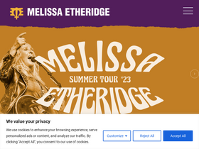 'melissaetheridge.com' screenshot