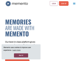 'memento.com' screenshot