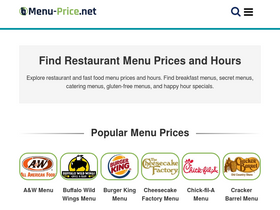 'menu-price.net' screenshot