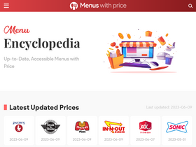 'menuswithprice.com' screenshot