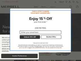 'merrell.com' screenshot