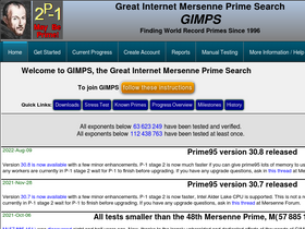 'mersenne.org' screenshot