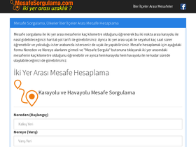 'mesafesorgulama.com' screenshot