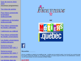 'metiers-quebec.org' screenshot