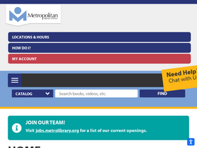 'metrolibrary.org' screenshot