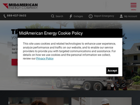 'midamericanenergy.com' screenshot