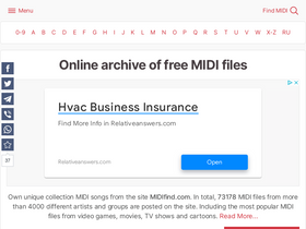 'midifind.com' screenshot