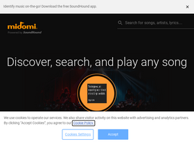 'midomi.com' screenshot