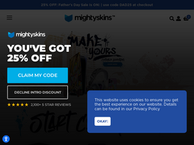 'mightyskins.com' screenshot