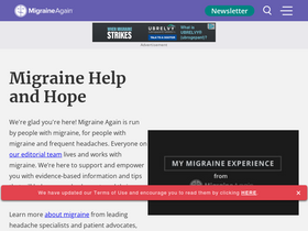 'migraineagain.com' screenshot