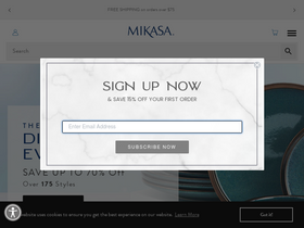 'mikasa.com' screenshot
