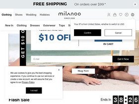 'milanoo.com' screenshot