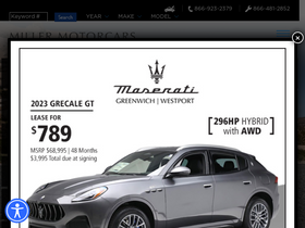 'millermotorcars.com' screenshot