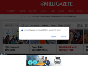 'milligazete.com.tr' screenshot
