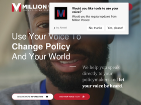 'millionvoices.org' screenshot
