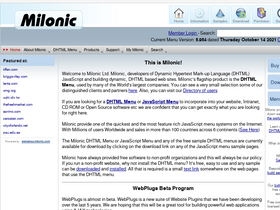 'milonic.com' screenshot