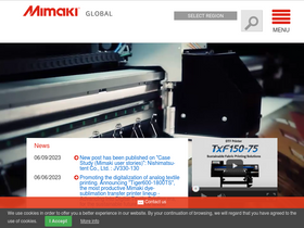 'mimaki.com' screenshot