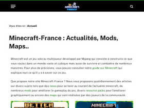 'minecraft-france.fr' screenshot