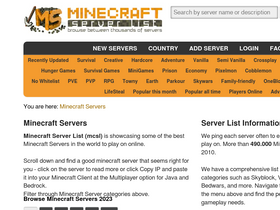 'minecraft-server-list.com' screenshot