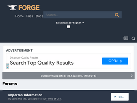 'minecraftforge.net' screenshot