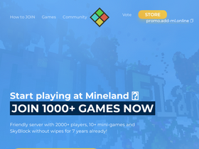 'mineland.net' screenshot