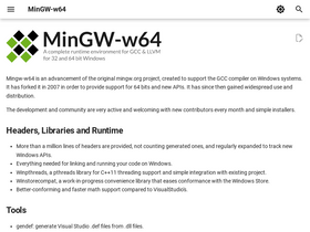 'mingw-w64.org' screenshot