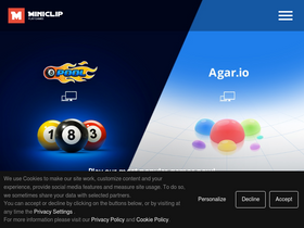 'miniclip.com' screenshot