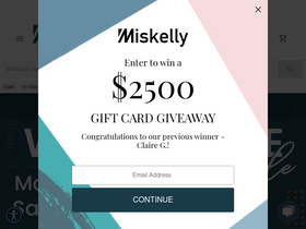 'miskellys.com' screenshot