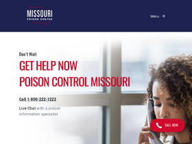 'missouripoisoncenter.org' screenshot