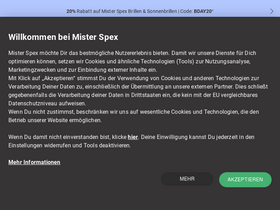 'misterspex.de' screenshot