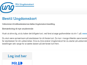 'mitungdomskort.dk' screenshot